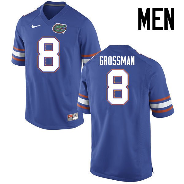 Florida Gators Men #8 Rex Grossman College Football Jerseys Blue